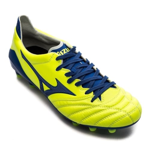 Mizuno Morelia Neo II Made in Japan FG Brazilian Spirit - Safety Yellow/True Blue